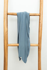 Dusty Blue Bamboo Swaddle Blanket | essentially bub