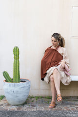 Bamboo nursing cover in rust the bubbahood™ | Breastfeeding cover essentially bub