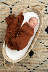 Bamboo Swaddle Blanket in Rust by essentially bub